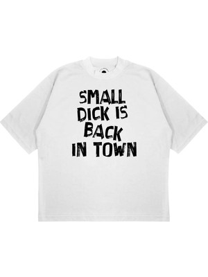 Pure Effect Unisex Oversize Small Dck Is Back In Town Baskılı Boxy Fit Kalın Kumaşlı T-Shirt