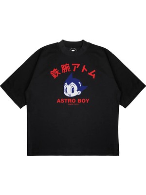 Pure Effect Unisex Oversize Astro Boy Baskılı Boxy Fit Kalın Kumaşlı T-Shirt