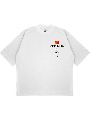 Pure Effect Unisex Oversize Apple Pıe Travıs Baskılı Boxy Fit Kalın Kumaşlı T-Shirt