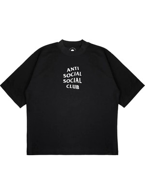 Pure Effect Unisex Oversize Antı Socıal Classıc Club Baskılı Boxy Fit Kalın Kumaşlı T-Shirt