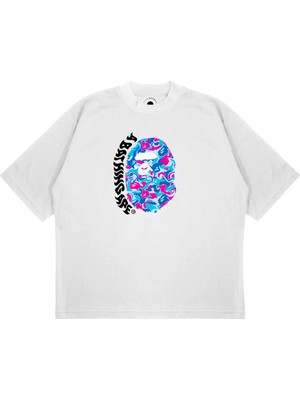 Pure Effect Unisex Oversize A Bathing Melted Baskılı Boxy Fit Kalın Kumaşlı T-Shirt