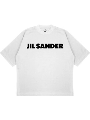 Pure Effect Unisex Oversize Sander Yazılı Baskılı Boxy Fit Kalın Kumaşlı T-Shirt