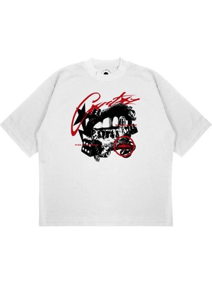Pure Effect Unisex Oversize Corıtez Dudak Baskılı T-Shirt