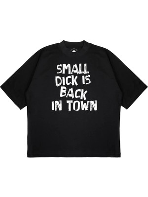 Pure Effect Unisex Oversize Small Dck Is Back In Town Baskılı Boxy Fit Kalın Kumaşlı T-Shirt