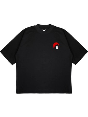 Pure Effect Unisex Oversize Rhude Basıc Baskılı Boxy Fit Kalın Kumaşlı (240GSM) T-Shirt