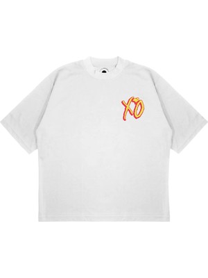 Pure Effect Unisex Oversize Xo Kedı Baskılı Boxy Fit Kalın Kumaşlı T-Shirt