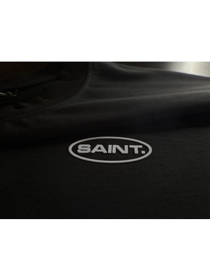 Pure Effect Unisex Oversize Saınt Kabartma Logo Baskılı Boxy Fit Kalın Kumaşlı T-Shirt