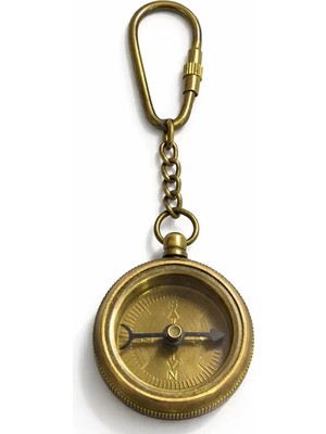 Uravas Store Nostaljik Pirinç Pusula Figürlü Anahtarlık