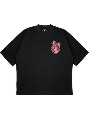 Pure Effect Unisex Oversize Stussy Tıger Baskılı Boxy Fit Kalın Kumaşlı (240GSM) T-Shirt