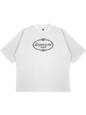 Pure Effect Unisex Oversize Represent Basıc Baskılı Boxy Fit Kalın Kumaşlı (240GSM) T-Shirt
