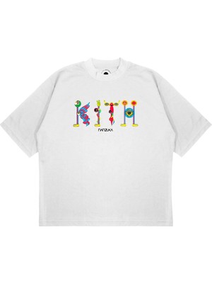 Pure Effect Unisex Oversize Kıth Nanzuka Baskılı Boxy Fit Kalın Kumaşlı T-Shirt
