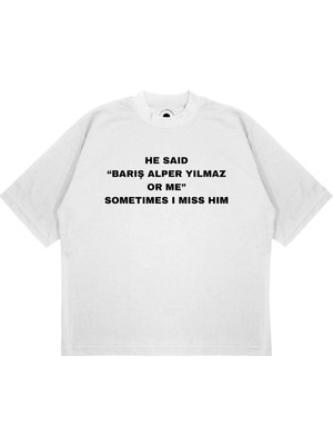 Pure Effect Unisex Oversize Barış Alper Yılmaz Baskılı Boxy Fit Kalın Kumaşlı T-Shirt