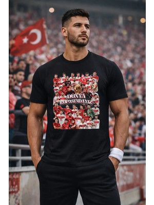 Efendioğlu Design Milli Takım Dünya Kupasında Baskılı Pamuklu T-Shirt