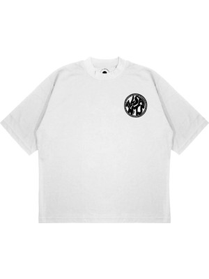 Pure Effect Unisex Oversize All Saınt Logo Baskılı Boxy Fit Kalın Kumaşlı T-Shirt