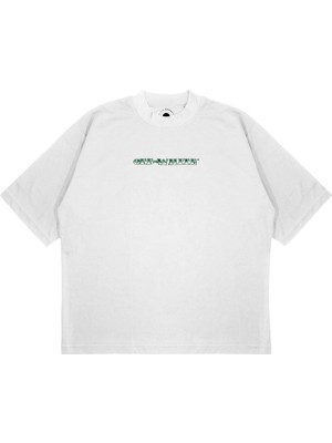Pure Effect Unisex Oversize Off-Whıte Dollar Baskılı Boxy Fit Kalın Kumaşlı (240GSM) T-Shirt
