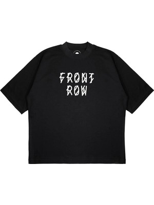 Pure Effect Unisex Oversize Frontrow Yazılı Baskılı Boxy Fit Kalın Kumaşlı T-Shirt