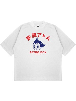 Pure Effect Unisex Oversize Astro Boy Baskılı Boxy Fit Kalın Kumaşlı T-Shirt