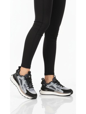 Pierre Cardin Gri Siyah Fileli Hafif Esnek Hafızalı Taban Unisex Spor Ayakkabı PCI-10106 G