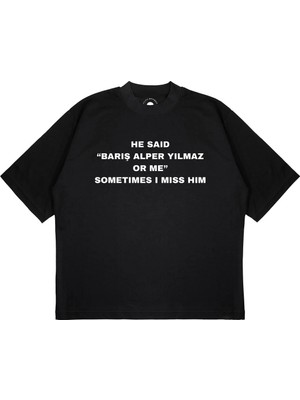 Pure Effect Unisex Oversize Barış Alper Yılmaz Baskılı Boxy Fit Kalın Kumaşlı T-Shirt