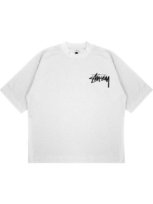 Pure Effect Unisex Oversize Mor Zar Sırt Baskılı T-Shirt