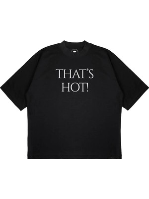 Pure Effect Unisex Oversize That Hot Baskılı Boxy Fit Kalın Kumaşlı T-Shirt