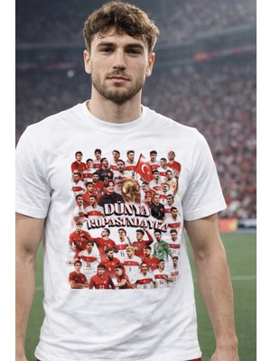 Efendioğlu Design Milli Takım Dünya Kupasında Baskılı Pamuklu T-Shirt