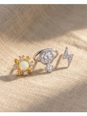 Mervan Takı 3’lü Tragus Piercing Seti Çelik