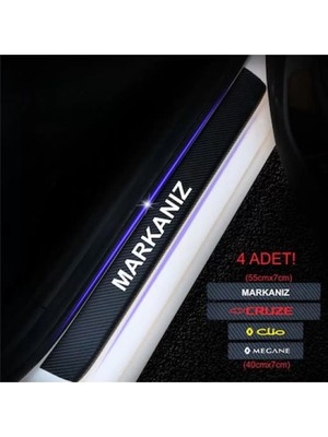 Opel Antara Için Özel Uyumlu  Oto Kapı Eşikleri Sticker Karbon 4 Adet