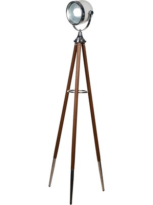 Delixa Atika Mobilaya Far Model Yerden Aydınlatma Lamba Bej (Ayaklar Ceviz)