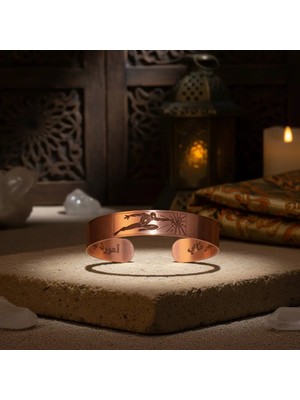 Home Spider-Man Temalı El Işçiliği Saf Bakır Bileklik - Içi Dua Işlemeli