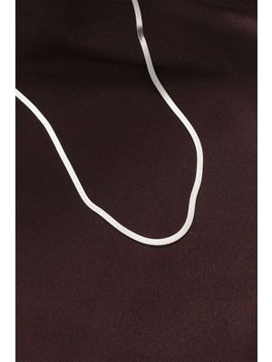 Uravas Store Çelik Gümüş Renk 60 cm Italyan Zincir Kolye