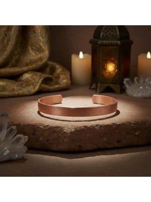 Home Saf Bakır Minimalist Cuff Bileklik - El Yapımı  Zarafet