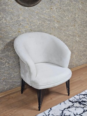 Sevinç Mobilya Tekli Teddy Siyah Boyalı Telli Ayak Çay Seti Koltuk Tekli Berjer , Balkon, Salon, Ofis