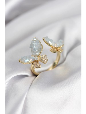 Uravas Store Gold Renk Model Zirkon Taşlı Kadın Yüzük