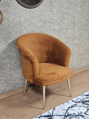 Sevinç Mobilya Tekli Teddy Gold Kaplama Sivriltme Ayak Çay Seti Koltuk Tekli Berjer , Balkon, Salon, Ofis