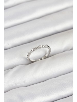 Uravas Store Pirinç Gümüş Renk Kesim Kadın Yüzük