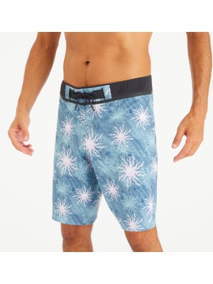 Decathlon Erkek Uzun 20" Deniz Şortu/ Boardshort - Mavi - Desenli - Yıngyang 900