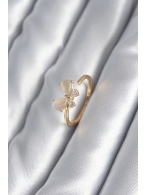 Uravas Store Pirinç Gold Renk Zirkon Taş Detay Model Kadın Yüzük