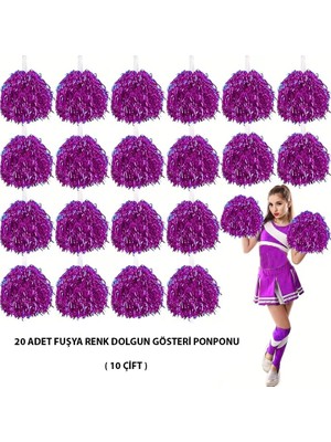 Uravas Store 10 Çift ( 20 Adet ) Mor Renk 23 Nisan 19 Mayıs 29 Ekim Okul Gösteri Ponponları