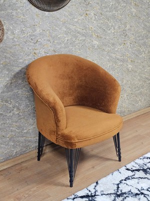 Sevinç Mobilya Tekli Teddy Siyah Boyalı Telli Ayak Çay Seti Koltuk Tekli Berjer , Balkon, Salon, Ofis
