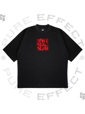 Pure Effect Unisex Oversize Vlone Never Broke Agaın Baskılı Boxy Fit Kalın Kumaşlı T-Shirt