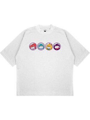 Pure Effect Unisex Saılor Meow Baskılı Boxy Fit Kalın Kumaşlı T-Shirt