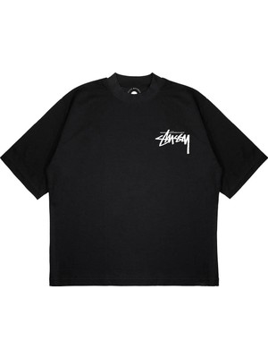 Pure Effect Unisex Bılardo Cam Kırığı Baskılı Boxy Fit Kalın Kumaşlı T-Shirt