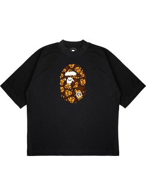 Pure Effect Unisex Oversize Bathıng Mılo Entegre Baskılı Boxy Fit Kalın Kumaşlı T-Shirt