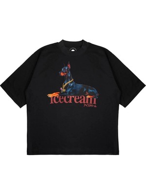 Pure Effect Unisex Oversize Icecream 2 Baskılı Boxy Fit Kalın Kumaşlı T-Shirt