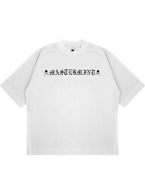 Pure Effect Unisex Oversize Mastermınd Skull Baskılı Boxy Fit Kalın Kumaşlı T-Shirt