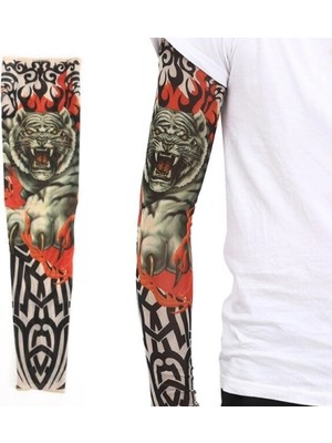 Uravas Store Giyilebilir Kol Dövmesi Çorap Dövme 3D Baskılı Kol Bacak Dövme 2 Adet Model 8