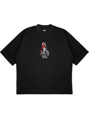 Pure Effect Unisex Oversize Stranger Thıngs Baskılı Boxy Fit Kalın Kumaşlı T-Shirt