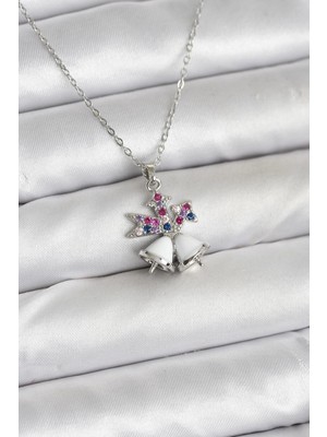Uravas Store Çelik Zincir Gümüş Renk Chirtsmas Bell Model Yılbaşı Temalı Kadın Kolye