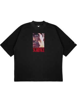 Pure Effect Unisex Oversize Scarface V2 Baskılı Boxy Fit Kalın Kumaşlı T-Shirt
